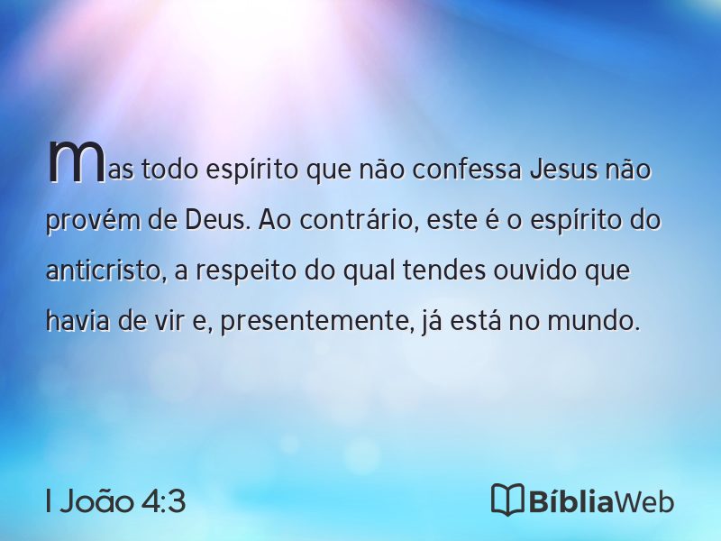I João 4:3 em imagem para compartilhar