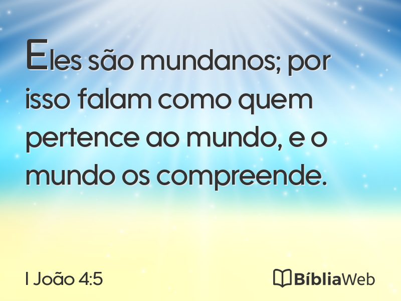 I João 4:5 em imagem para compartilhar