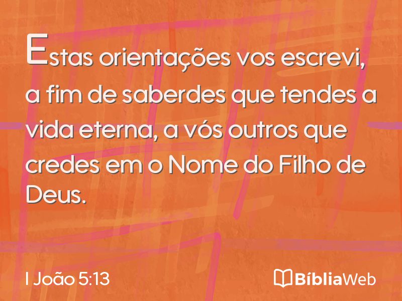I João 5:13 em imagem para compartilhar