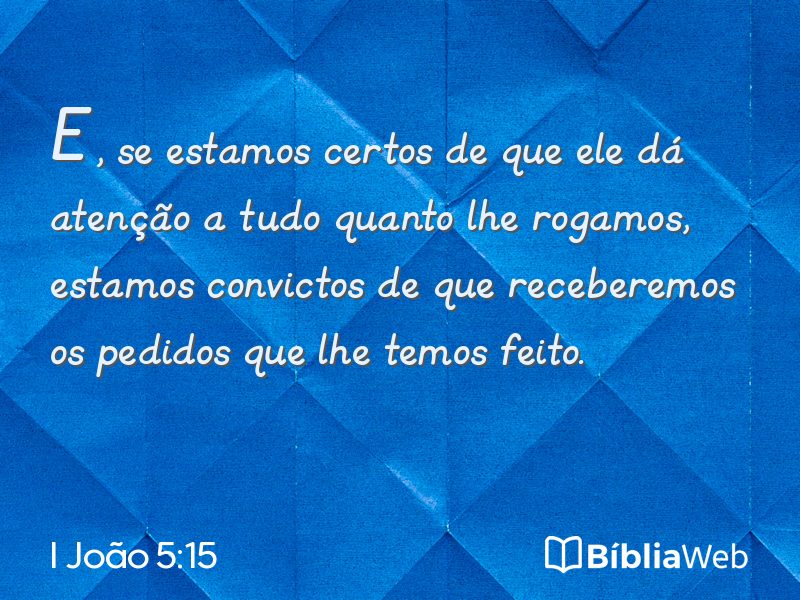 I João 5:15 em imagem para compartilhar