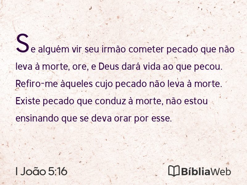 I João 5:16 em imagem para compartilhar