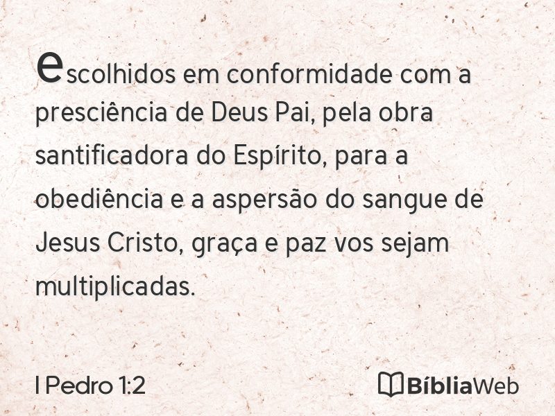 I Pedro 1:2 em imagem para compartilhar