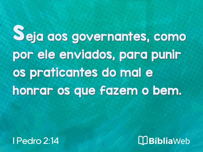 I Pedro 2:14 em imagem para compartilhar