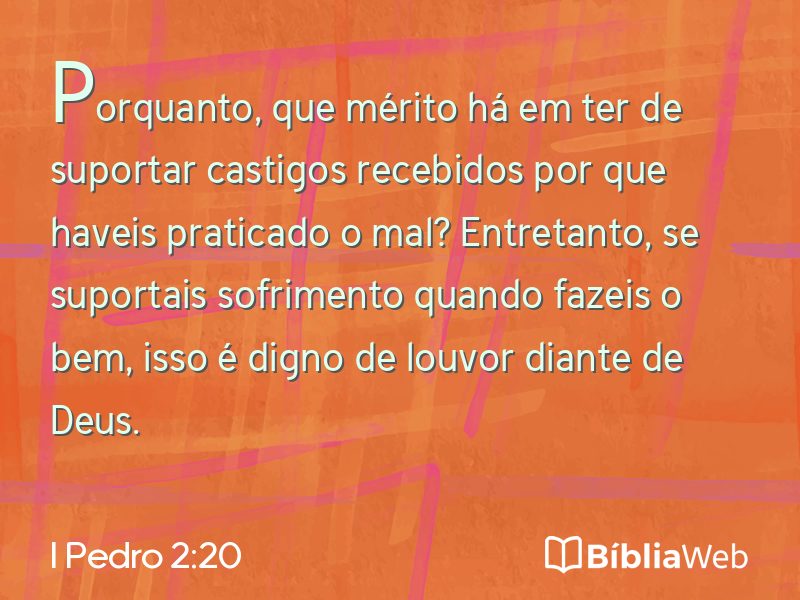 I Pedro 2:20 em imagem para compartilhar