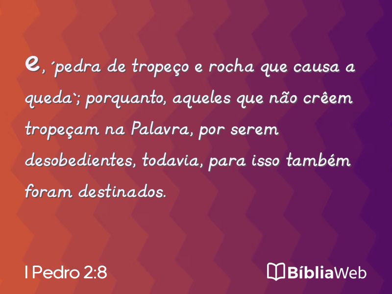 I Pedro 2:8 em imagem para compartilhar