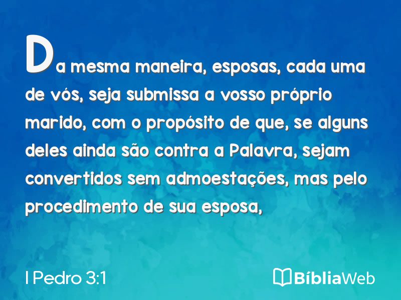 I Pedro 3:1 em imagem para compartilhar
