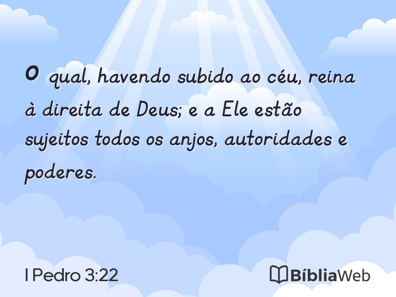 I Pedro 3:22 em imagem para compartilhar