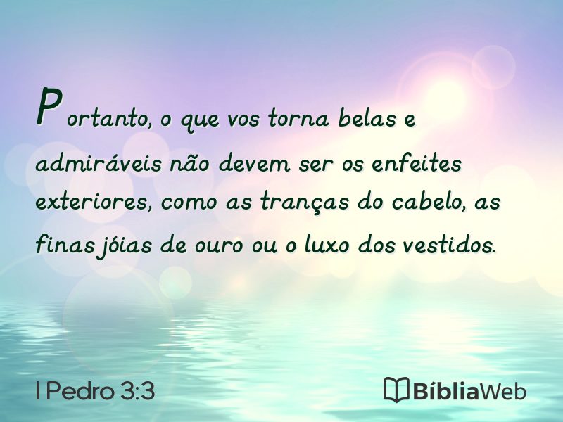 I Pedro 3:3 em imagem para compartilhar