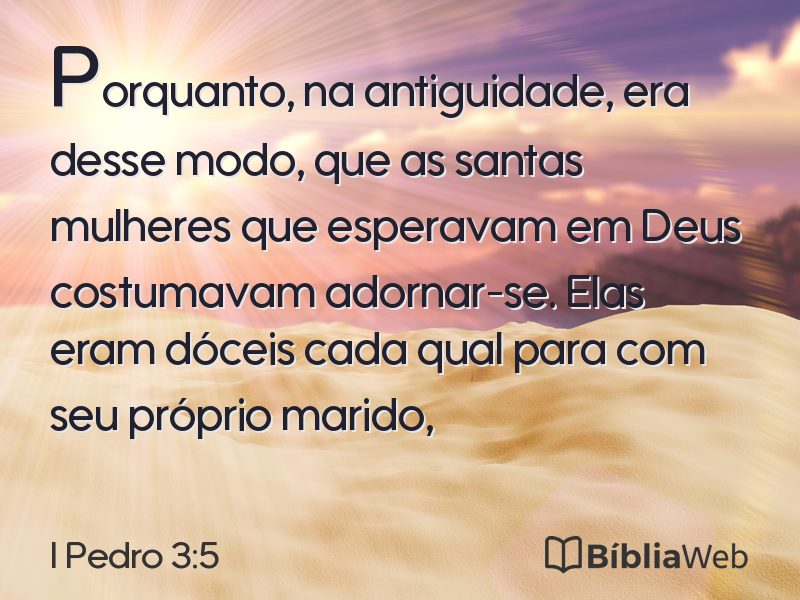 I Pedro 3:5 em imagem para compartilhar