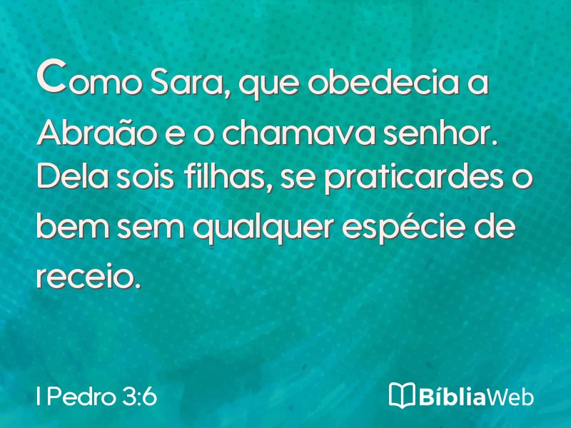 I Pedro 3:6 em imagem para compartilhar