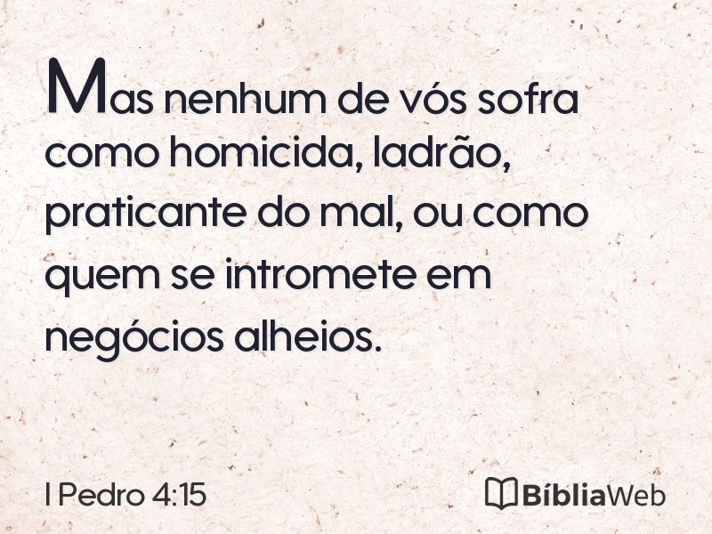 I Pedro 4:15 em imagem para compartilhar