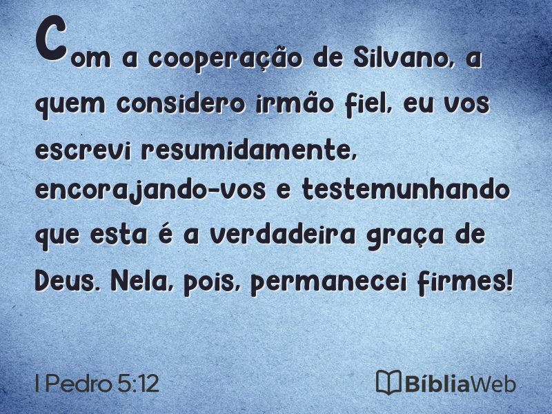 I Pedro 5:12 em imagem para compartilhar