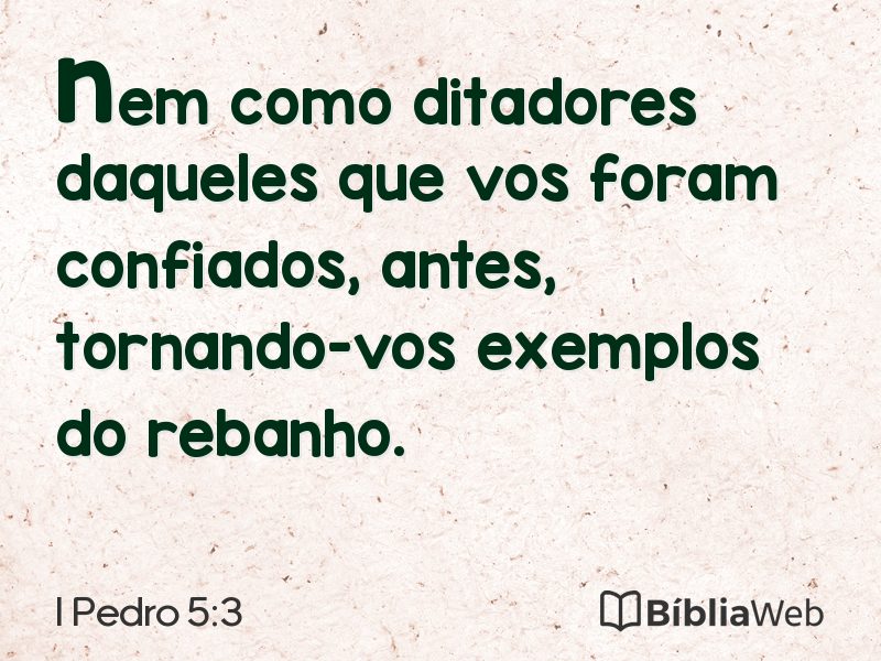 I Pedro 5:3 em imagem para compartilhar