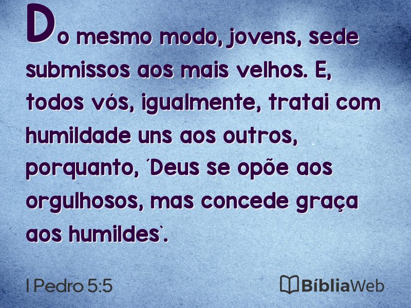 I Pedro 5:5 em imagem para compartilhar