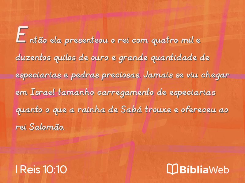 I Reis 10:10 em imagem para compartilhar