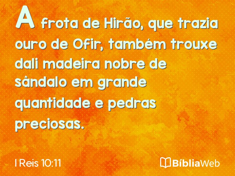 I Reis 10:11 em imagem para compartilhar