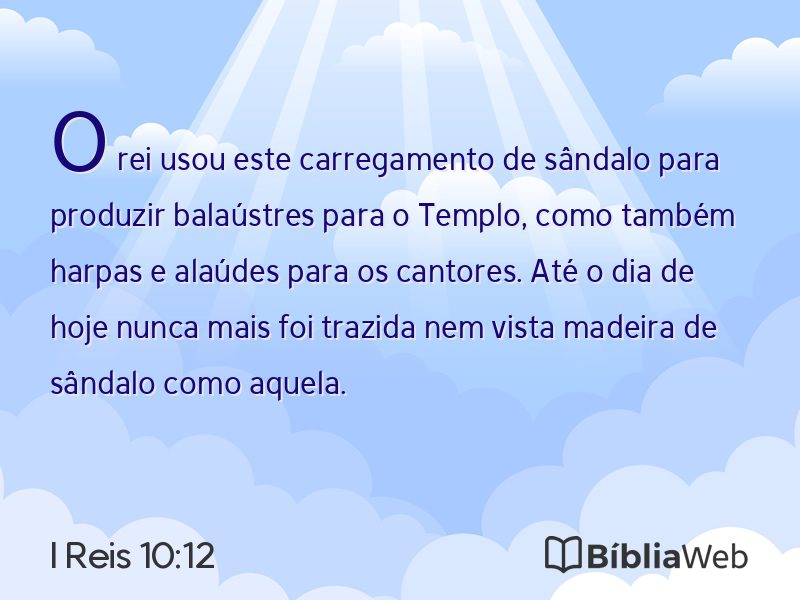 I Reis 10:12 em imagem para compartilhar