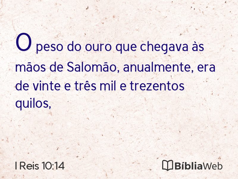 I Reis 10:14 em imagem para compartilhar