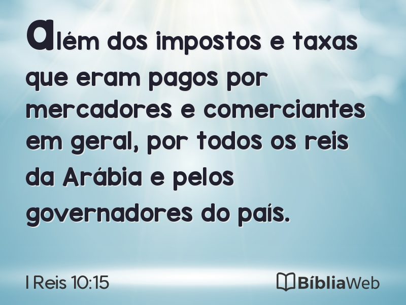 I Reis 10:15 em imagem para compartilhar