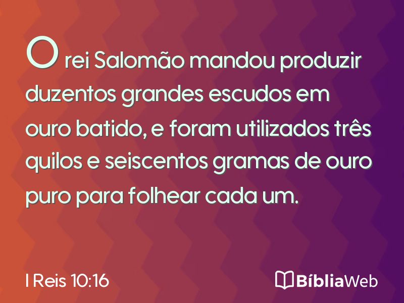 I Reis 10:16 em imagem para compartilhar