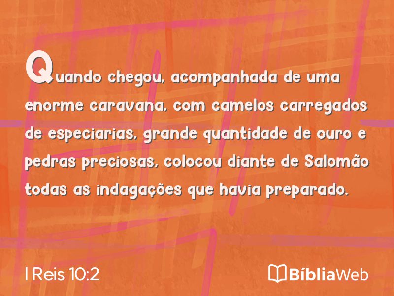 I Reis 10:2 em imagem para compartilhar