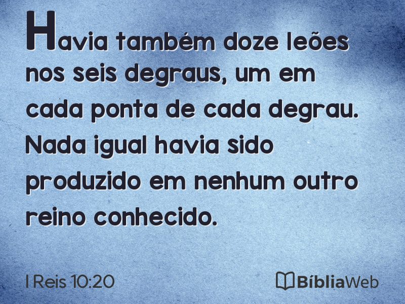 I Reis 10:20 em imagem para compartilhar