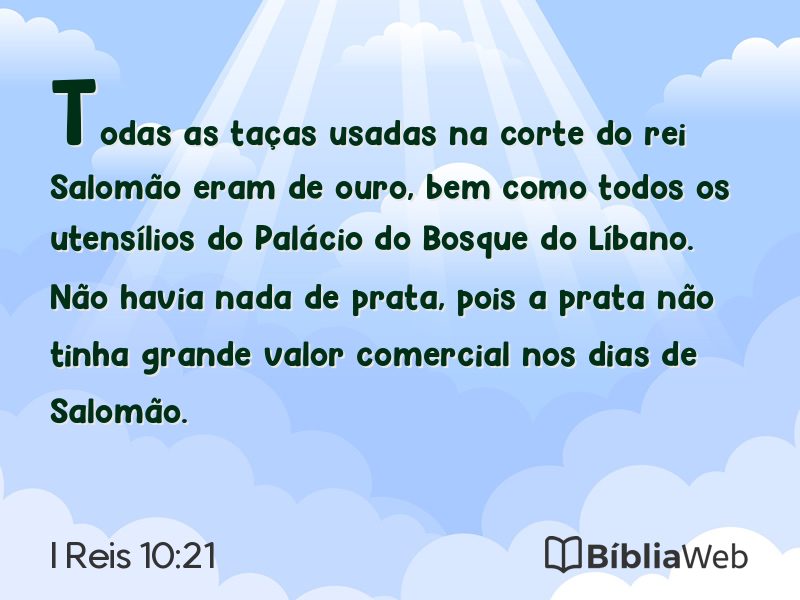 I Reis 10:21 em imagem para compartilhar