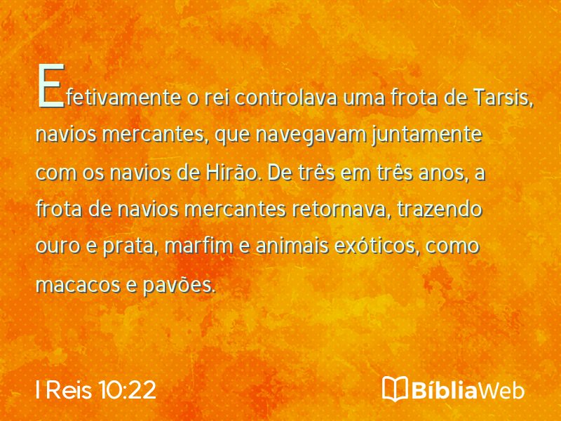 I Reis 10:22 em imagem para compartilhar