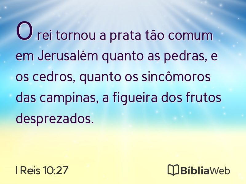 I Reis 10:27 em imagem para compartilhar