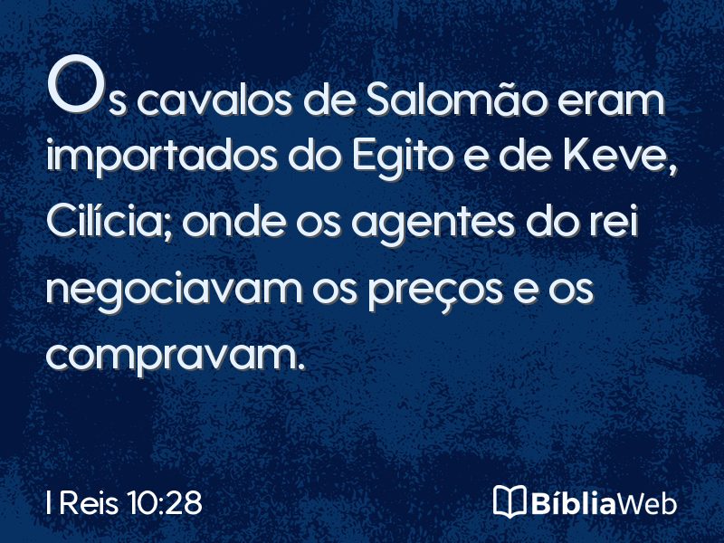 I Reis 10:28 em imagem para compartilhar