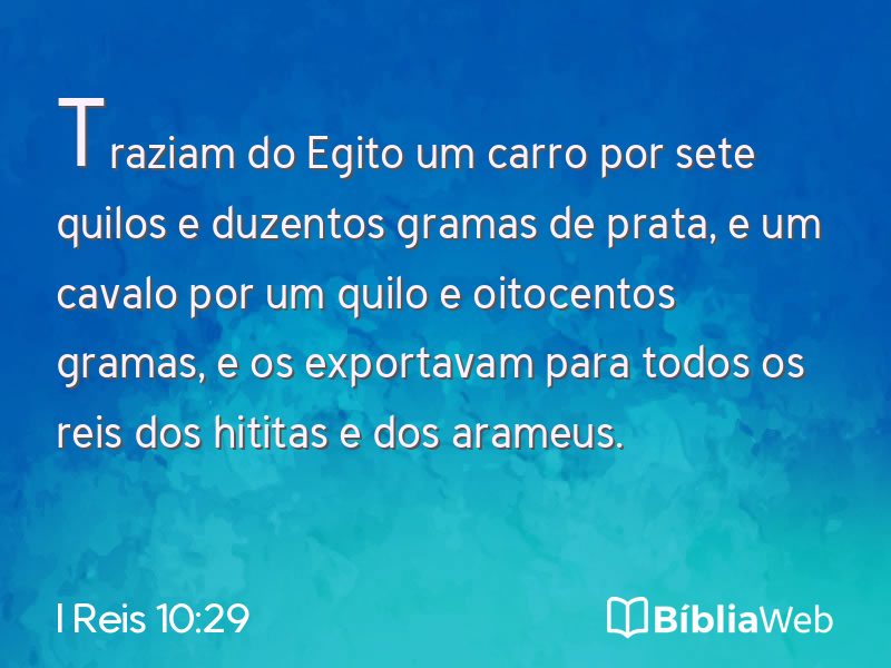 I Reis 10:29 em imagem para compartilhar