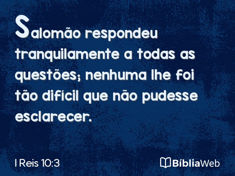 I Reis 10:3 em imagem para compartilhar