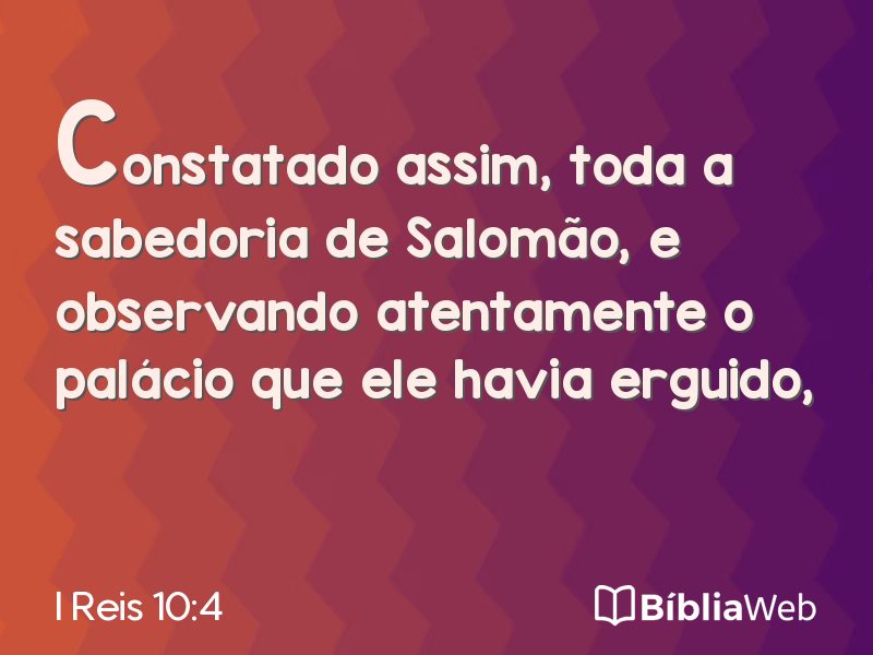 I Reis 10:4 em imagem para compartilhar