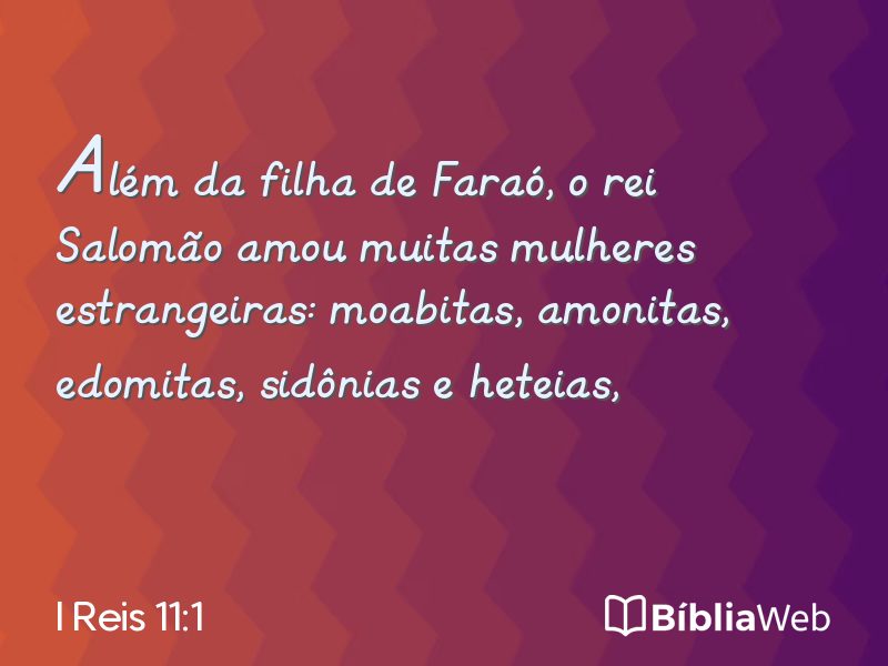 I Reis 11:1 em imagem para compartilhar