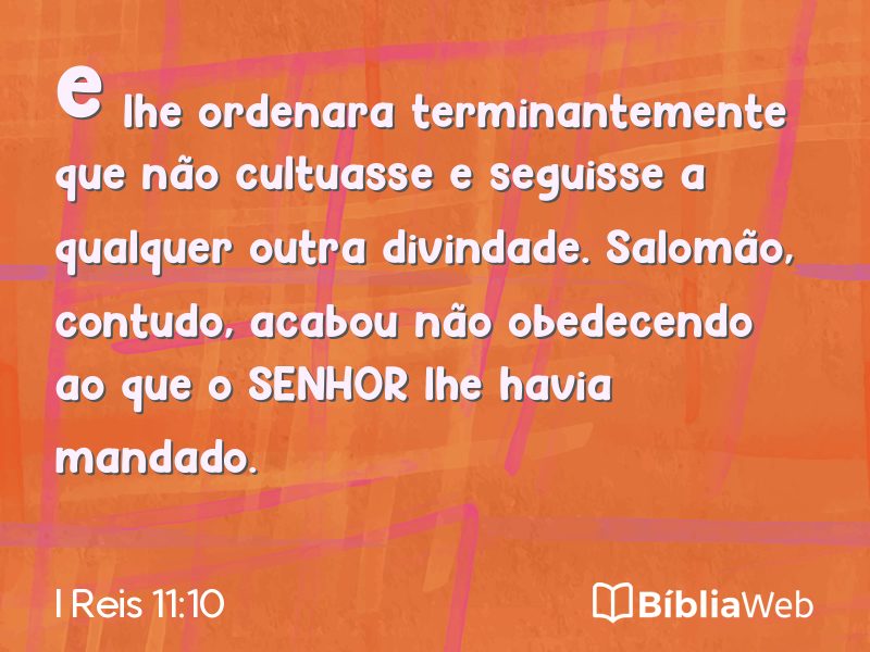 I Reis 11:10 em imagem para compartilhar