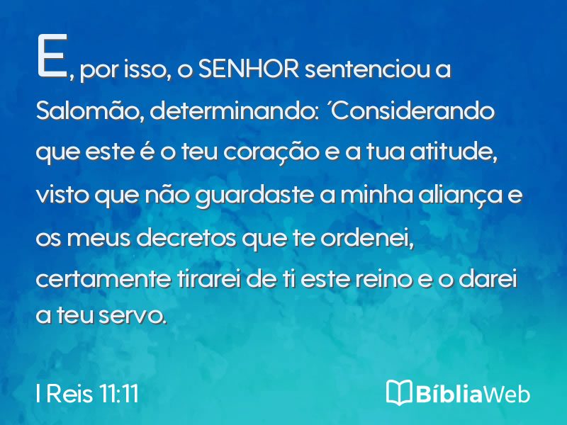 I Reis 11:11 em imagem para compartilhar