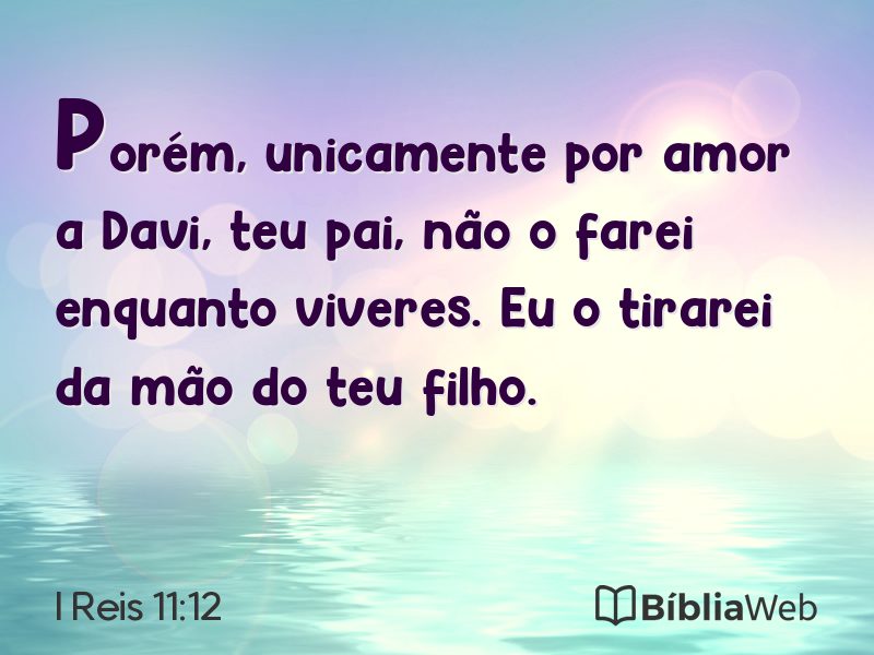 I Reis 11:12 em imagem para compartilhar