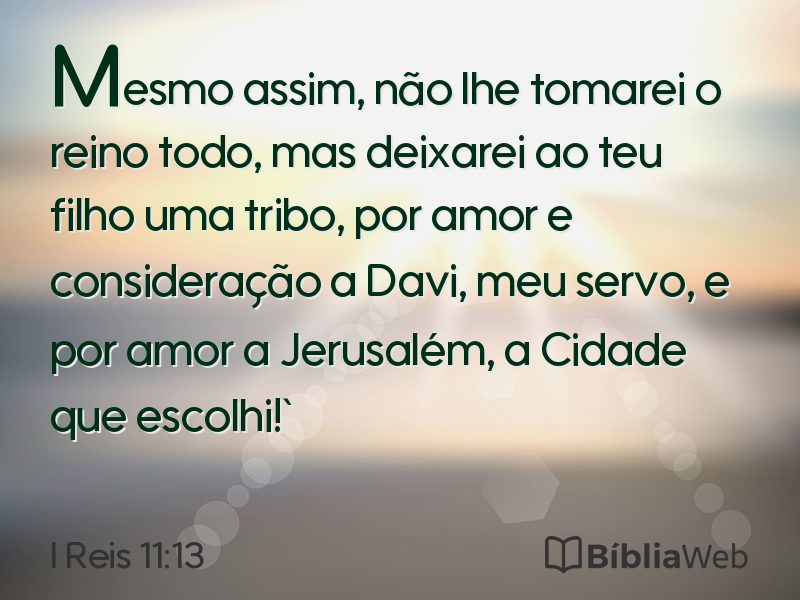 I Reis 11:13 em imagem para compartilhar