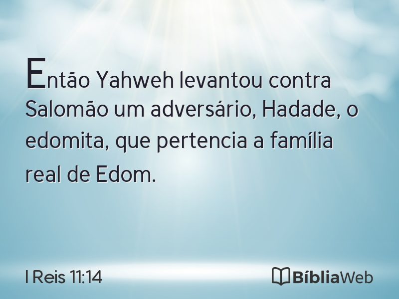 I Reis 11:14 em imagem para compartilhar