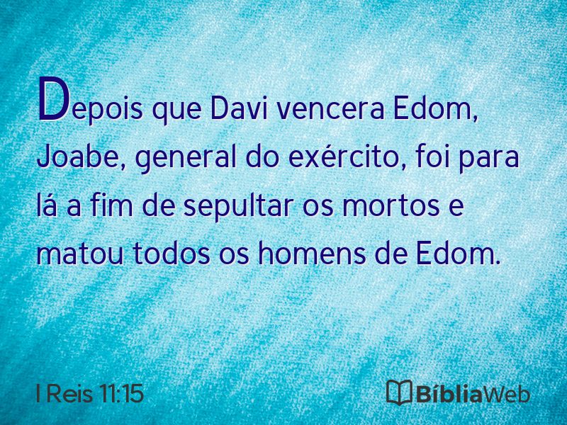 I Reis 11:15 em imagem para compartilhar