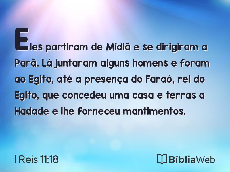 I Reis 11:18 em imagem para compartilhar