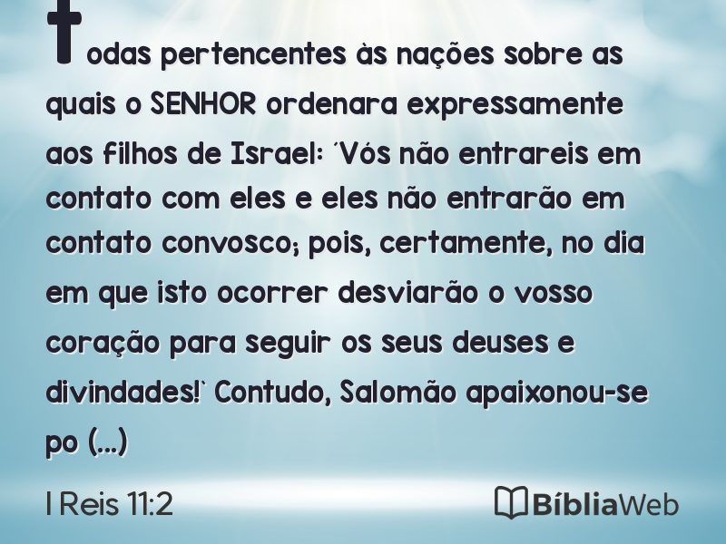 I Reis 11:2 em imagem para compartilhar