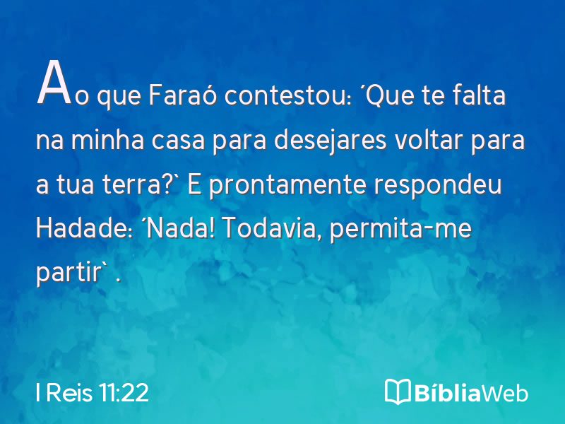 I Reis 11:22 em imagem para compartilhar