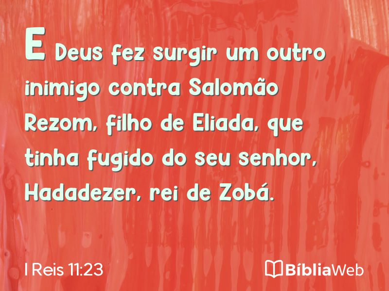 I Reis 11:23 em imagem para compartilhar