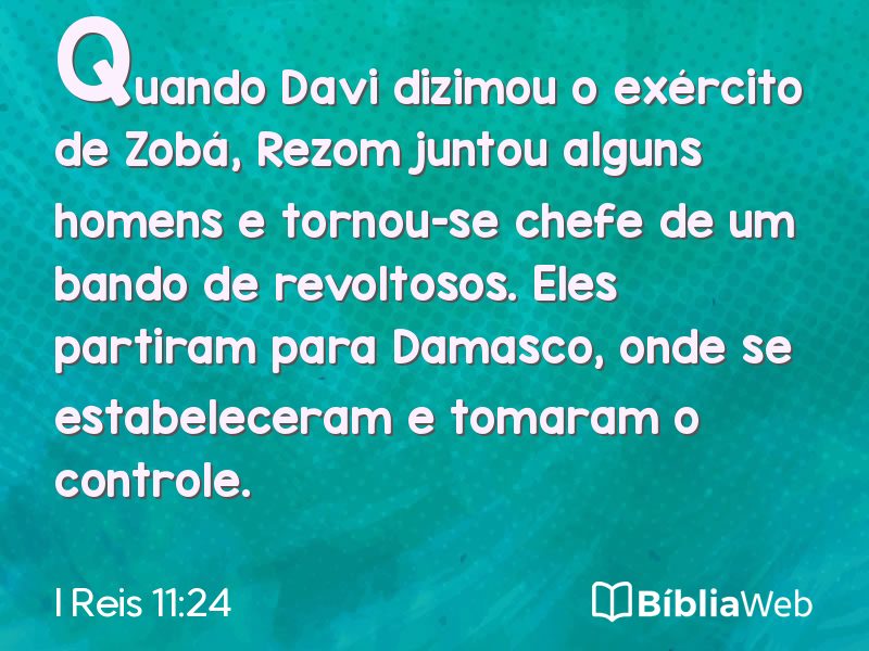 I Reis 11:24 em imagem para compartilhar