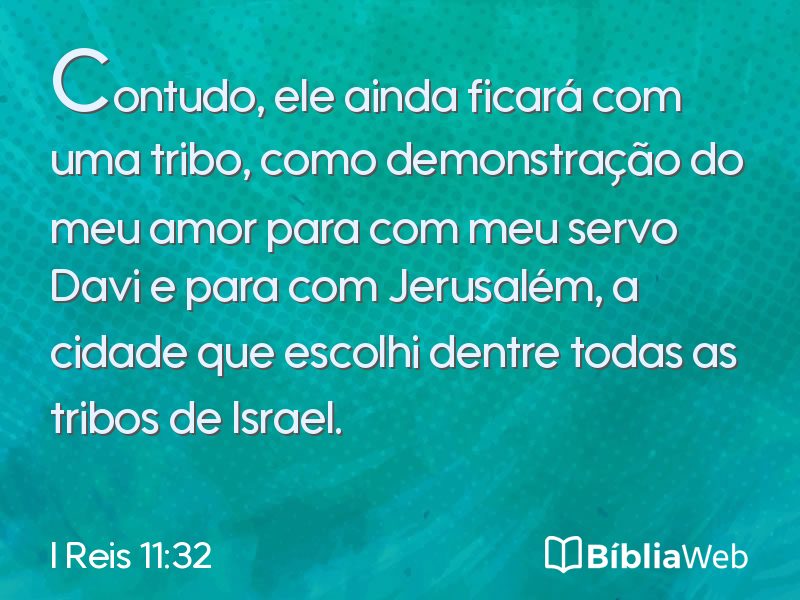I Reis 11:32 em imagem para compartilhar