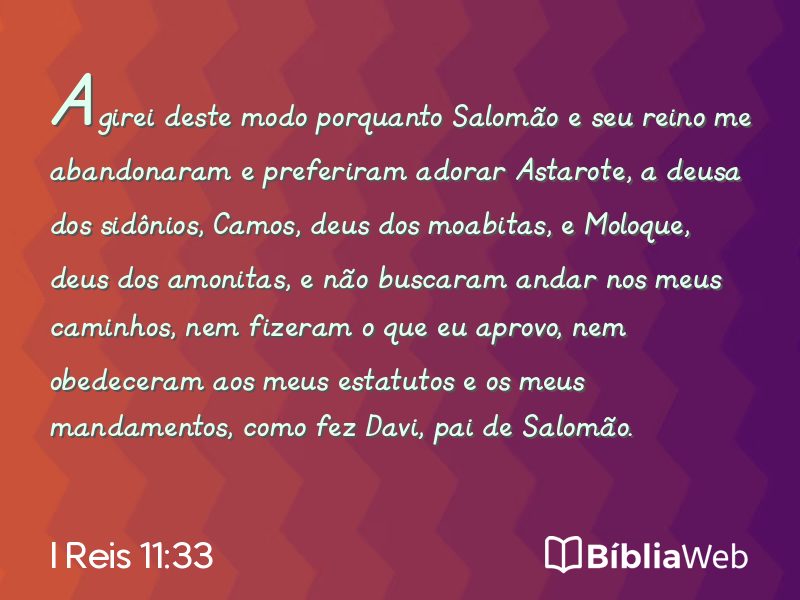 I Reis 11:33 em imagem para compartilhar