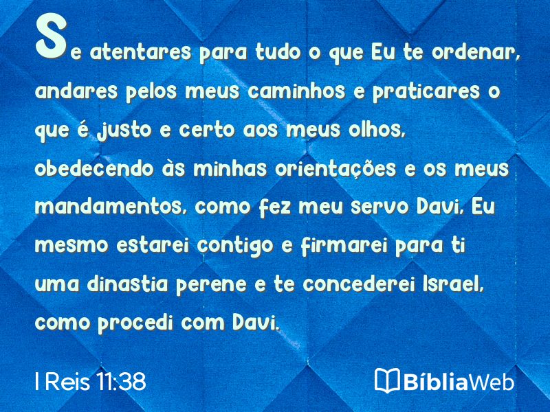 I Reis 11:38 em imagem para compartilhar