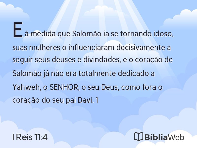 I Reis 11:4 em imagem para compartilhar