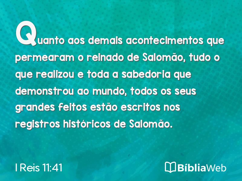 I Reis 11:41 em imagem para compartilhar